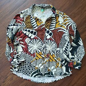 NWT Farm Rio Tropical Edgy Feminine Casual Trendy Whimsical Hawaiian Blouse XL